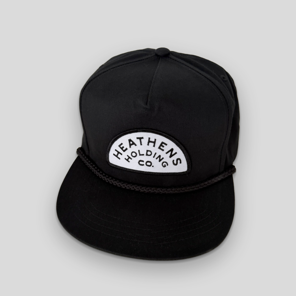 Arched Rope Patch Snapback - Black/White
