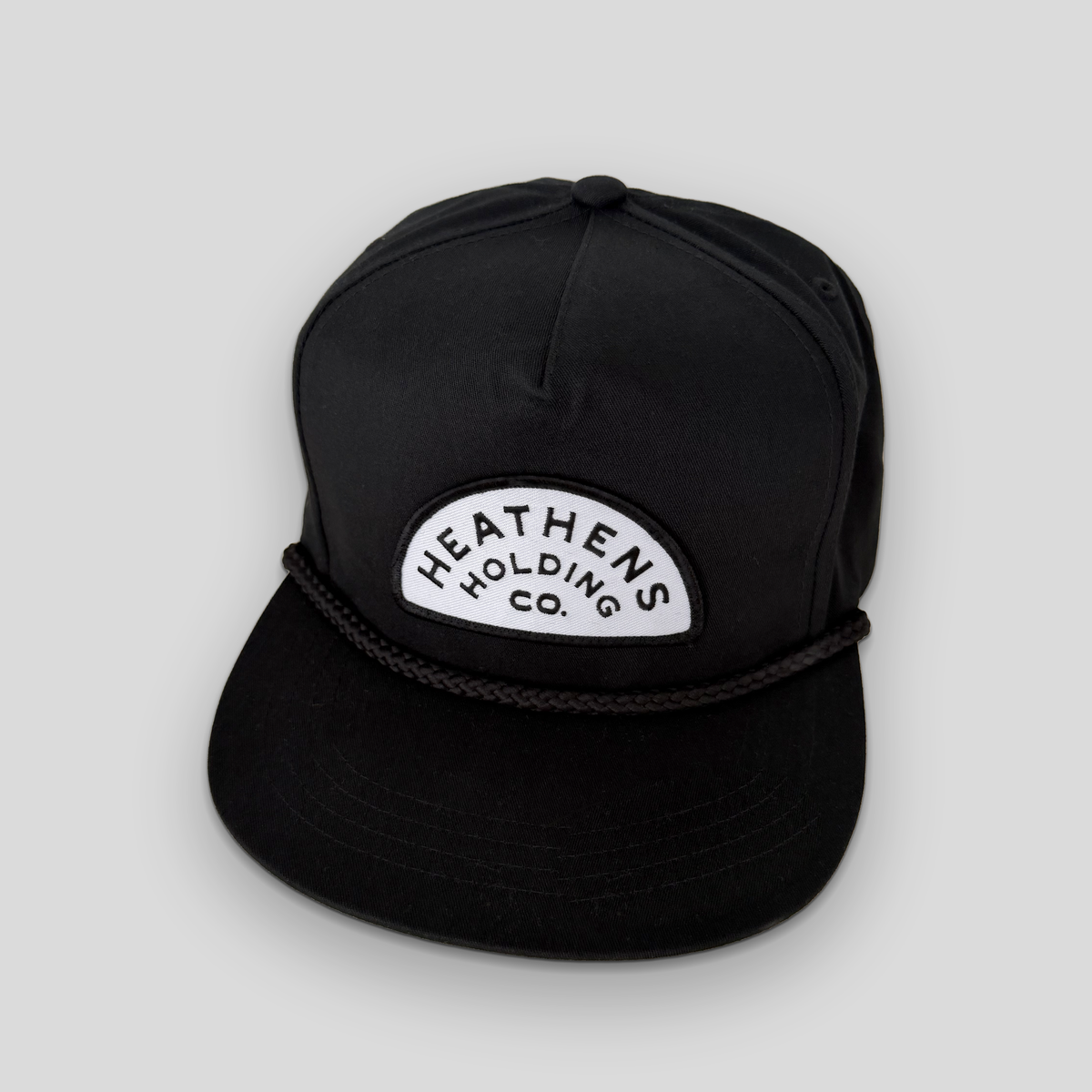 Arched Rope Patch Snapback - Black/White