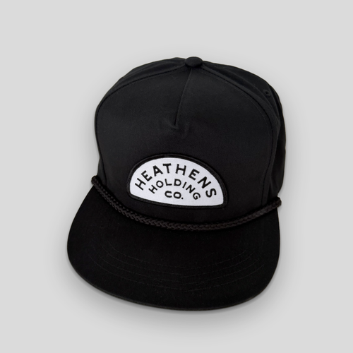Arched Rope Patch Snapback - Black/White