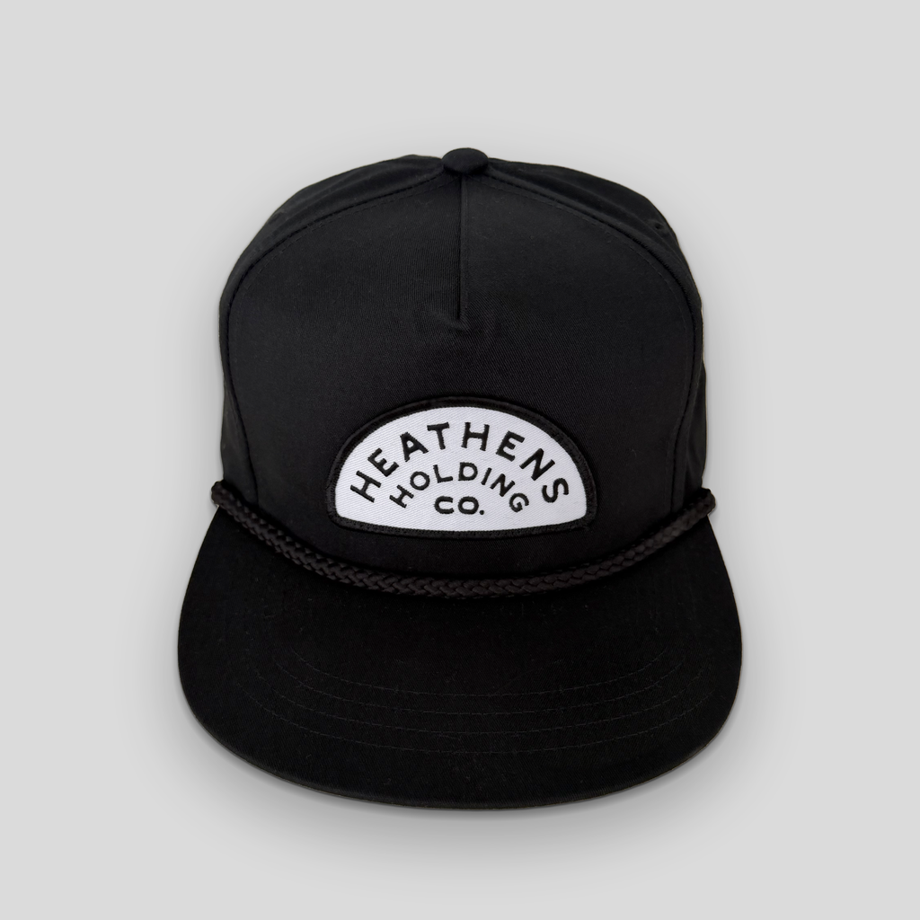Arched Rope Patch Snapback - Black/White