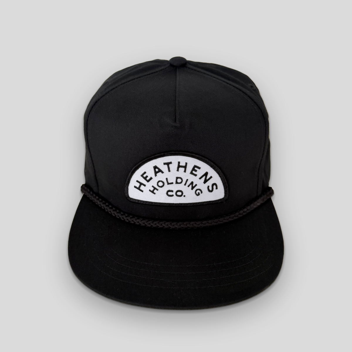 Arched Rope Patch Snapback - Black/White