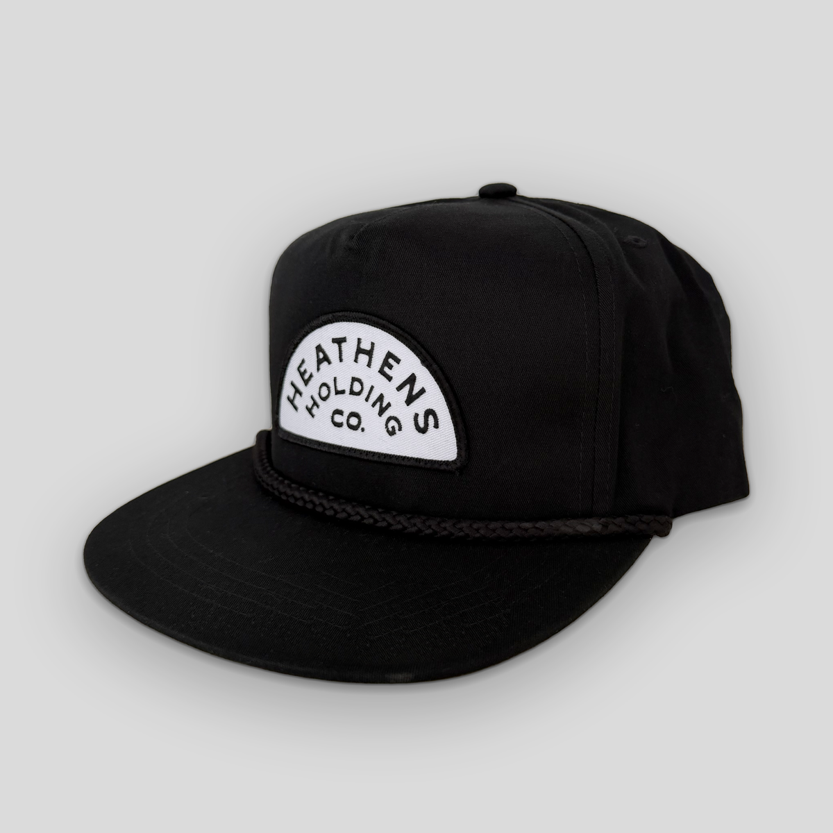 Arched Rope Patch Snapback - Black/White